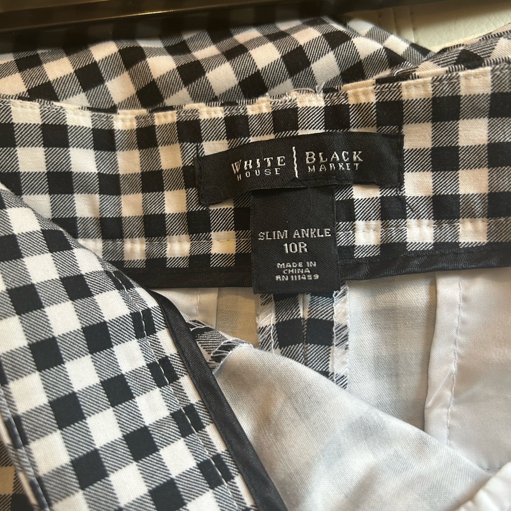Slim ankle black & white checks piper pants - Picture 3 of 5